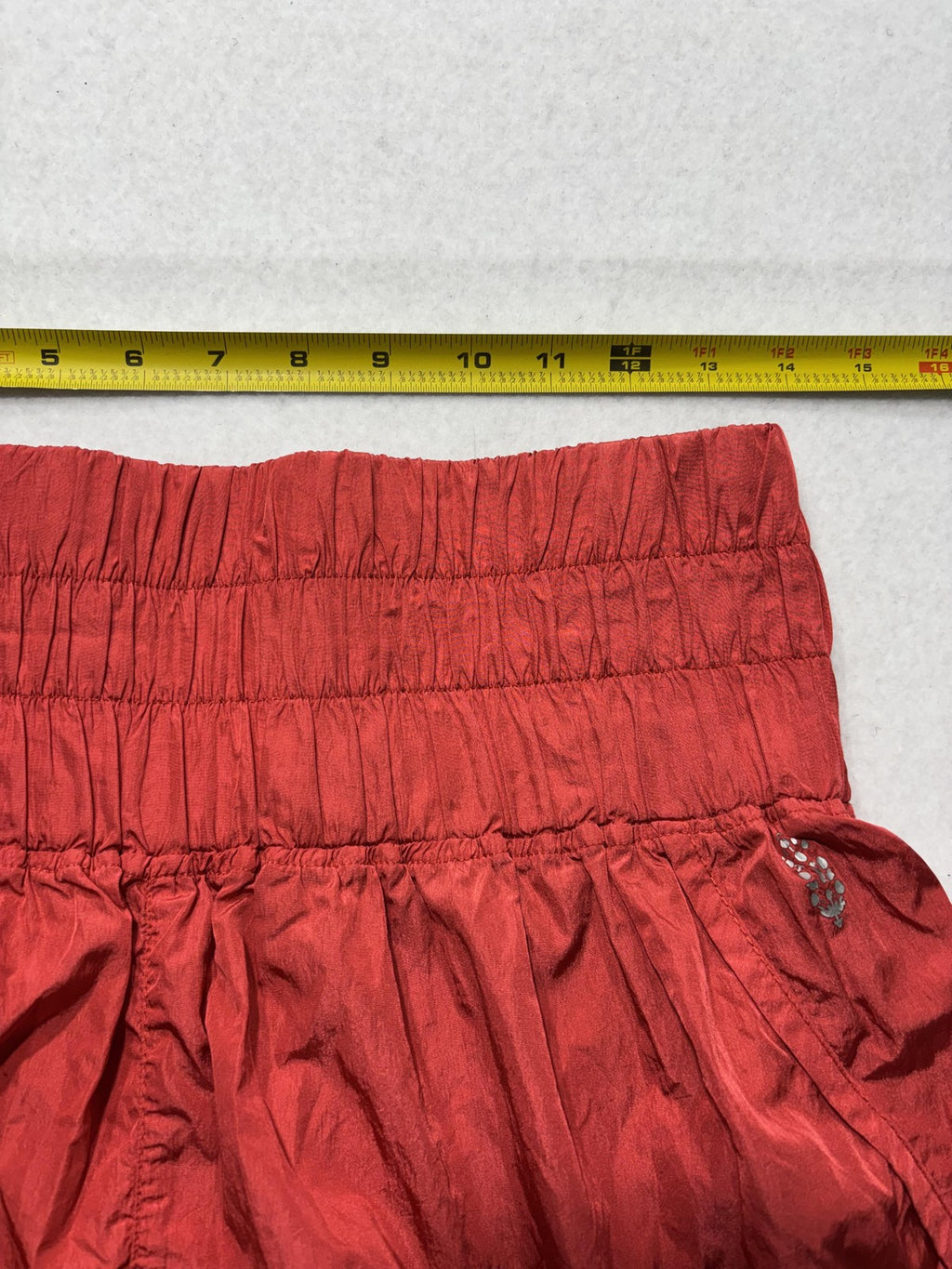 FP Movement Shorts Womens XL Red High Waist Lined Elastic Lightweight Running