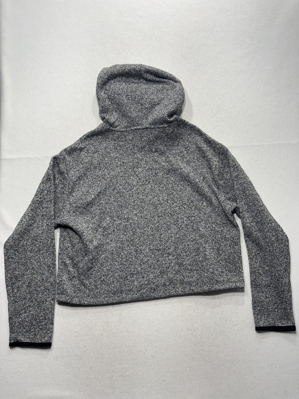 PINK Victoria's Secret Hoodie Womens L Gray Knit Logo Cropped Pullover Lounge
