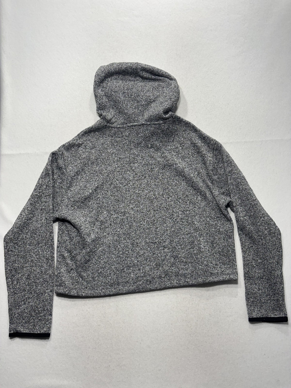 PINK Victoria's Secret Hoodie Womens L Gray Knit Logo Cropped Pullover Lounge
