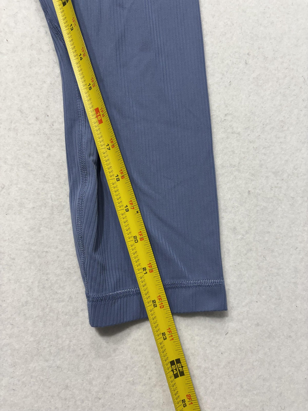 Lululemon Leggings Womens 6 Blue High Rise 23" Inseam Ankle Ribbed Yoga Stretch