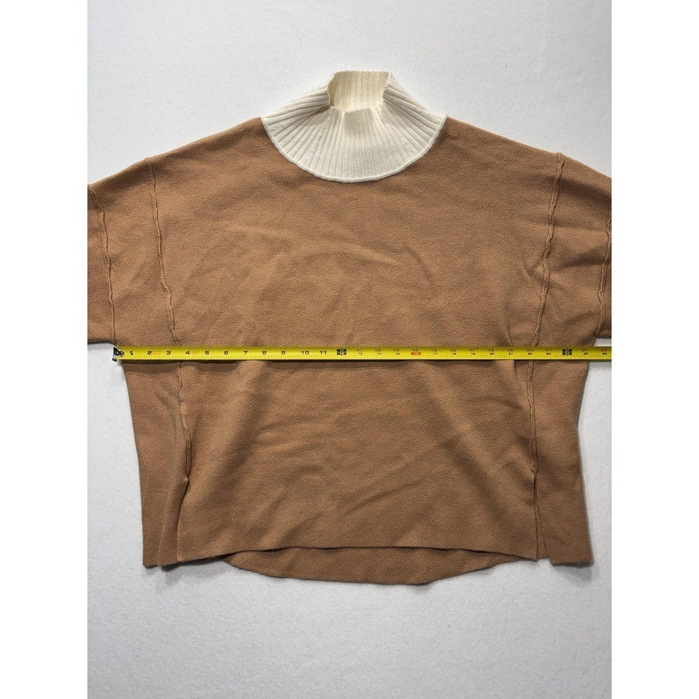 Maeve Sweater Womens Medium Brown Mock Neck Dolman Sleeve Knit Relaxed Pullover