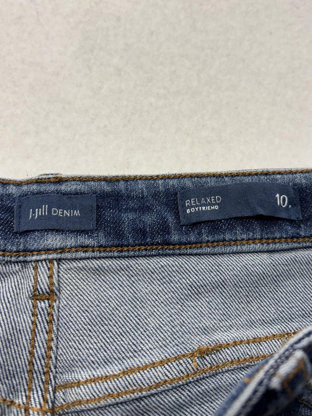 J. Jill Denim Jeans Womens 10P Blue Surfside Wash Relaxed Boyfriend Cuffed Ankle