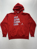 Jerzees Hoodie Mens Large Red Best Blood Donor Ever Fleece Pullover Graphic