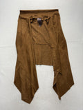 Moon Collection Vest Womens XL Brown Faux Suede Waterfall Draped Hem JE70571