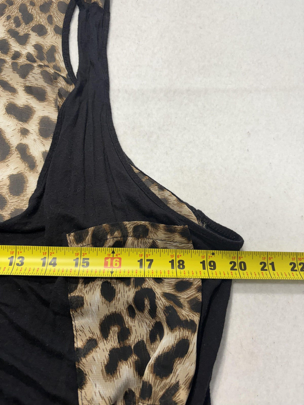 Lilypad Tank Top Womens Medium Brown Leopard Print Scoop Neck Knot Hem Racerback