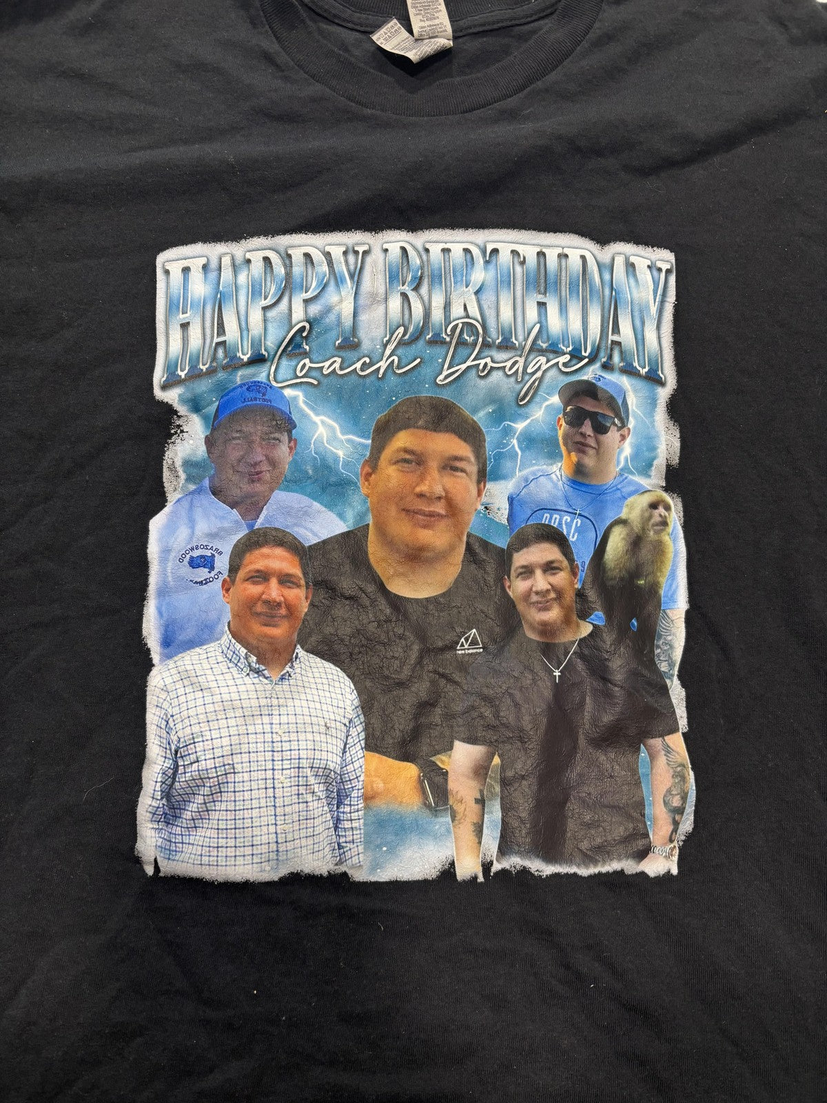 Gildan Shirt Mens XL Black Happy Birthday Coach Photo Collage Graphic Tee