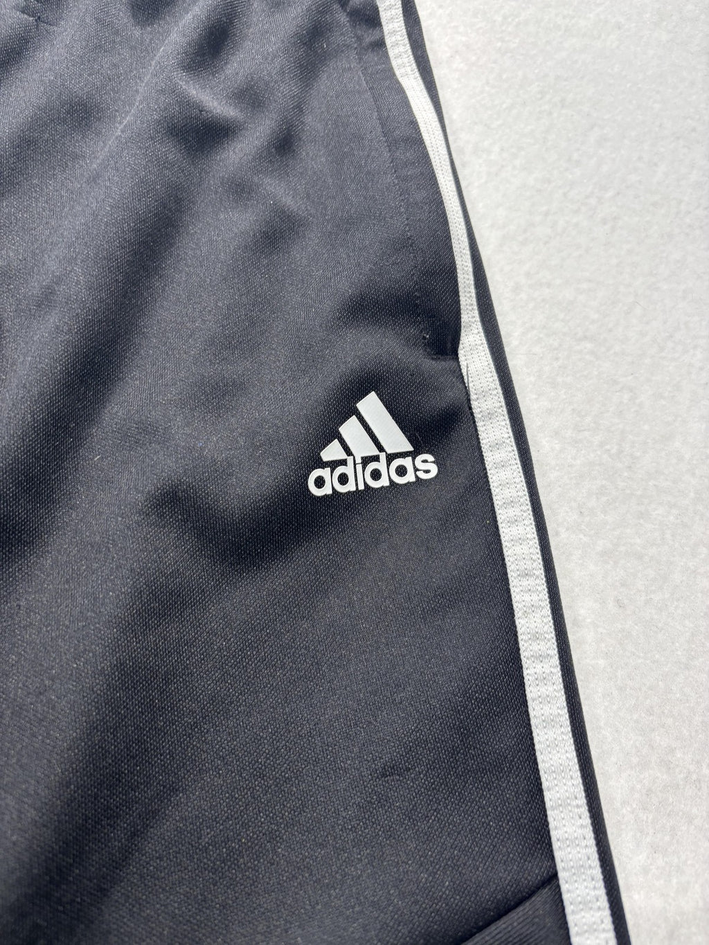 Adidas Track Pants Mens XS Black AEROREADY Elastic Waist Side Stripe Tapered