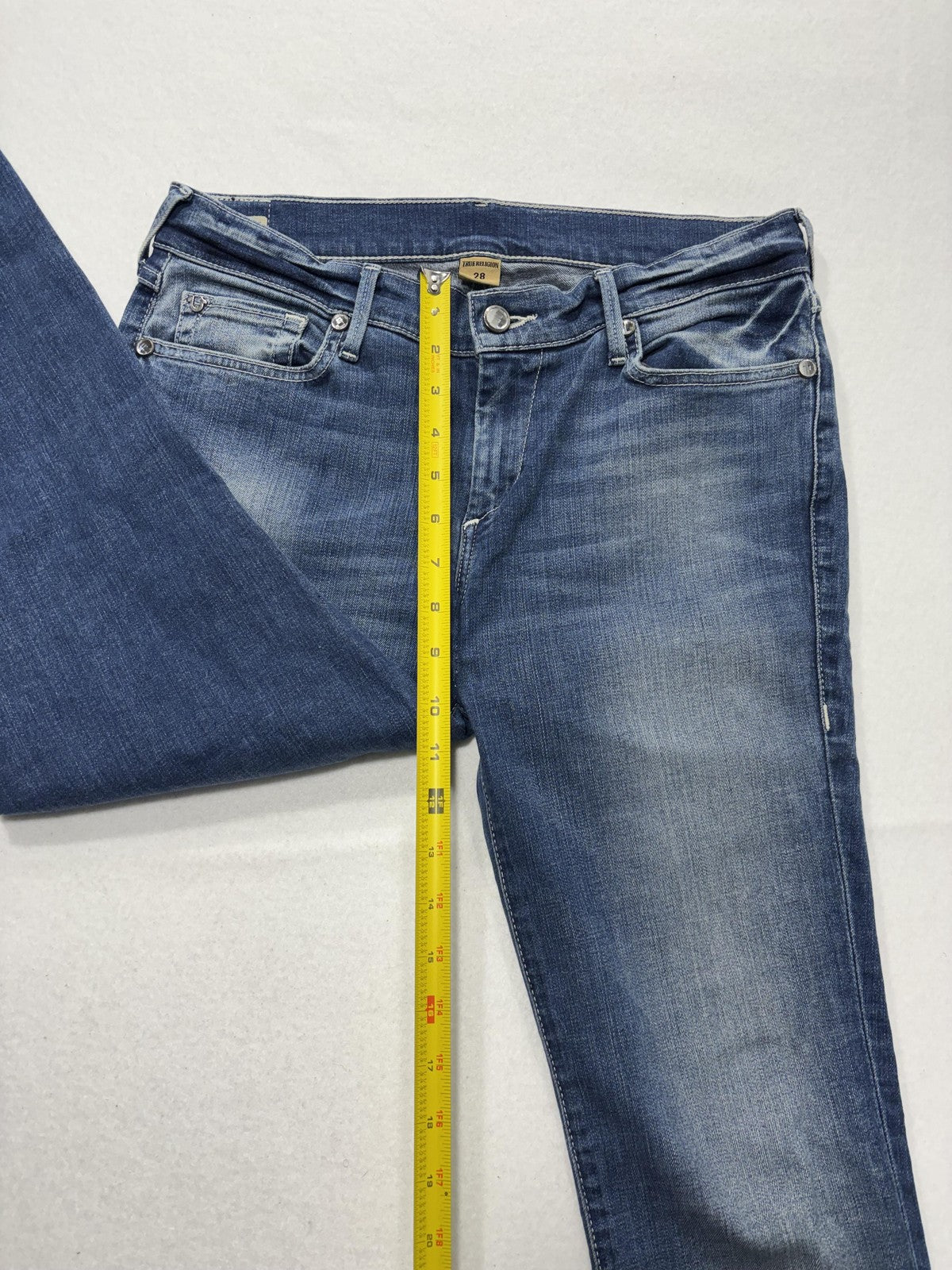 True Religion Cora Jeans Womens 28 Blue Medium Wash Mid Rise Straight 28x31