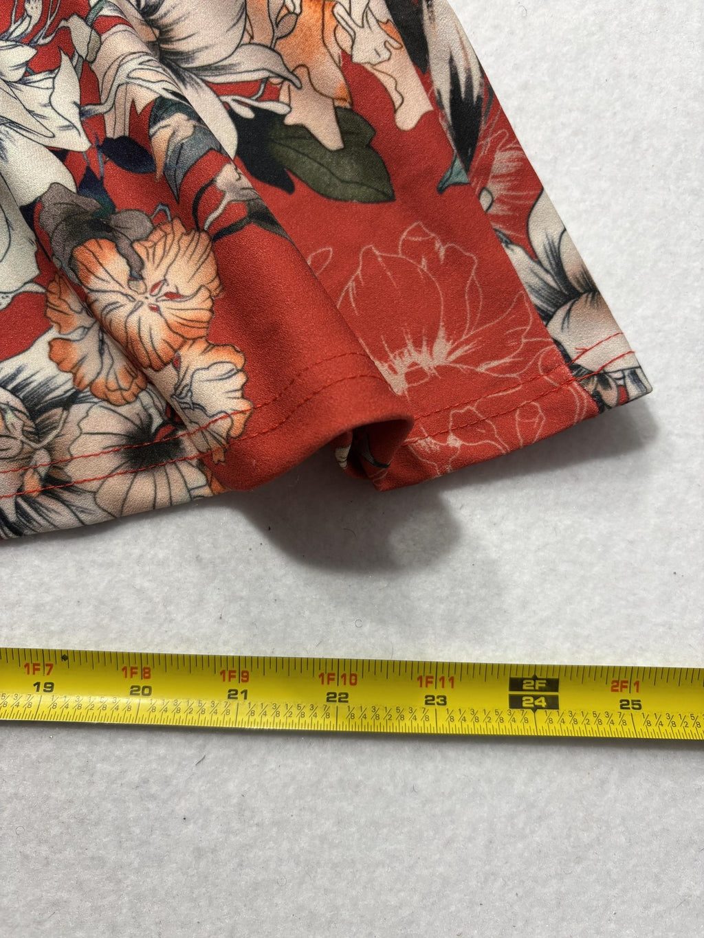 City Chic Blouse Womens 20 Red Floral V Neck Short Sleeve Peplum Top Tie Waist
