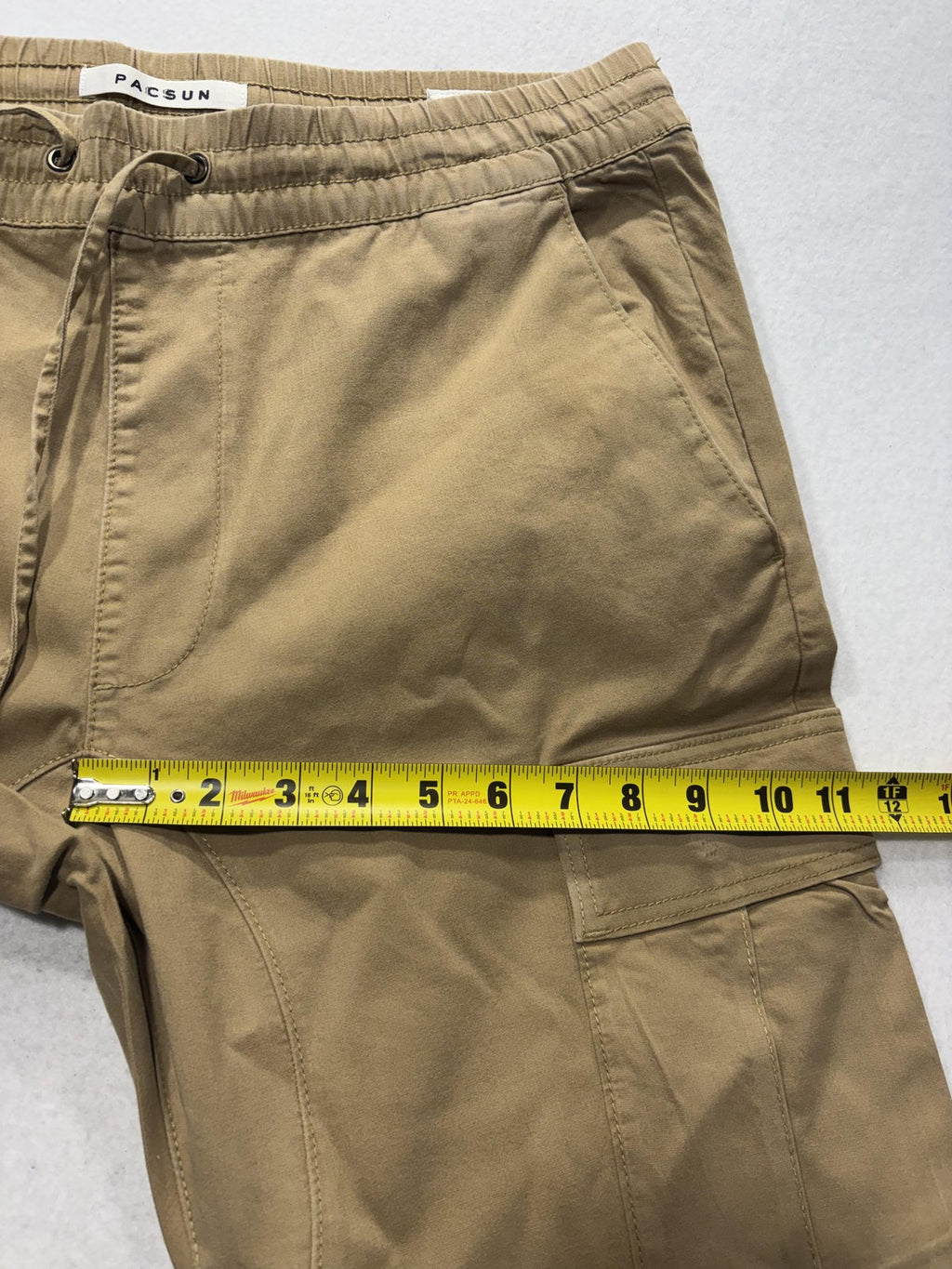 PacSun Cargo Pants Mens 34x32 Beige Slim Tapered Elastic Waist Jogger 133BT107