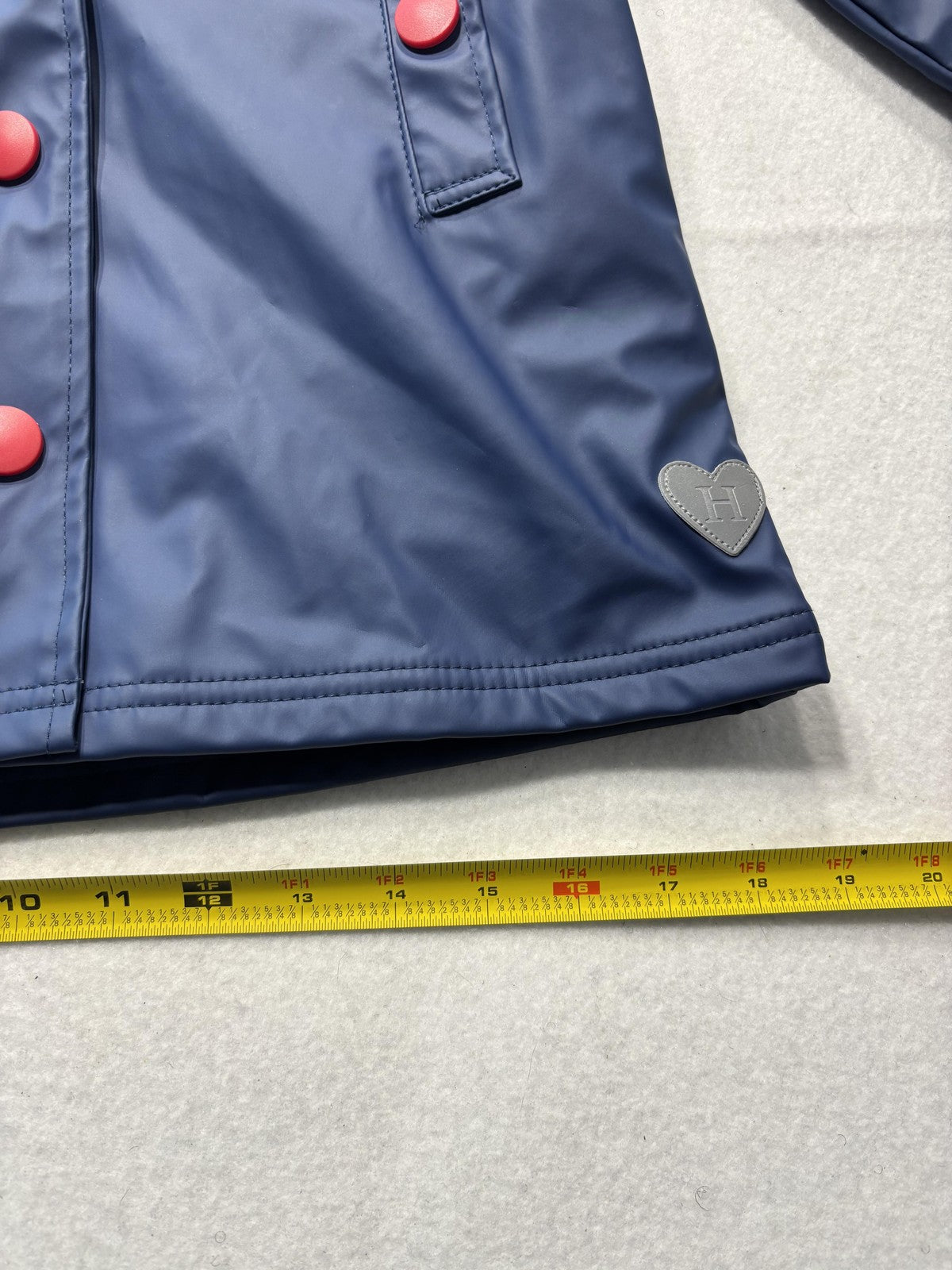 Hatley Rain Coat Girls 5 Blue Hooded Waterproof Lined Jacket Striped Buttons