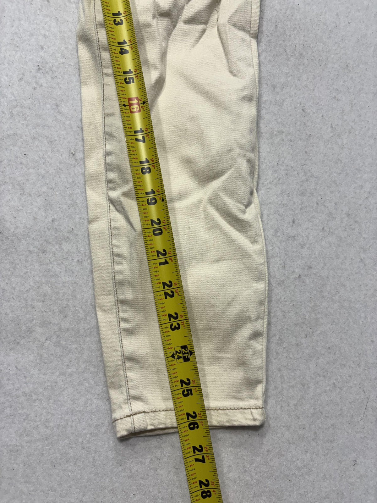 Nicole Miller Soho High Rise Ankle Skinny Jeans Womens 10 Winter White 32x27