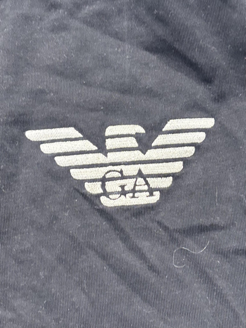 Emporio Armani Shirt Mens Medium Black Embroidered Eagle Logo Back Spell Out
