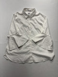 Chico's Blouse Womens 12 White Button Front Collared 3/4 Bell Sleeve Tunic Top