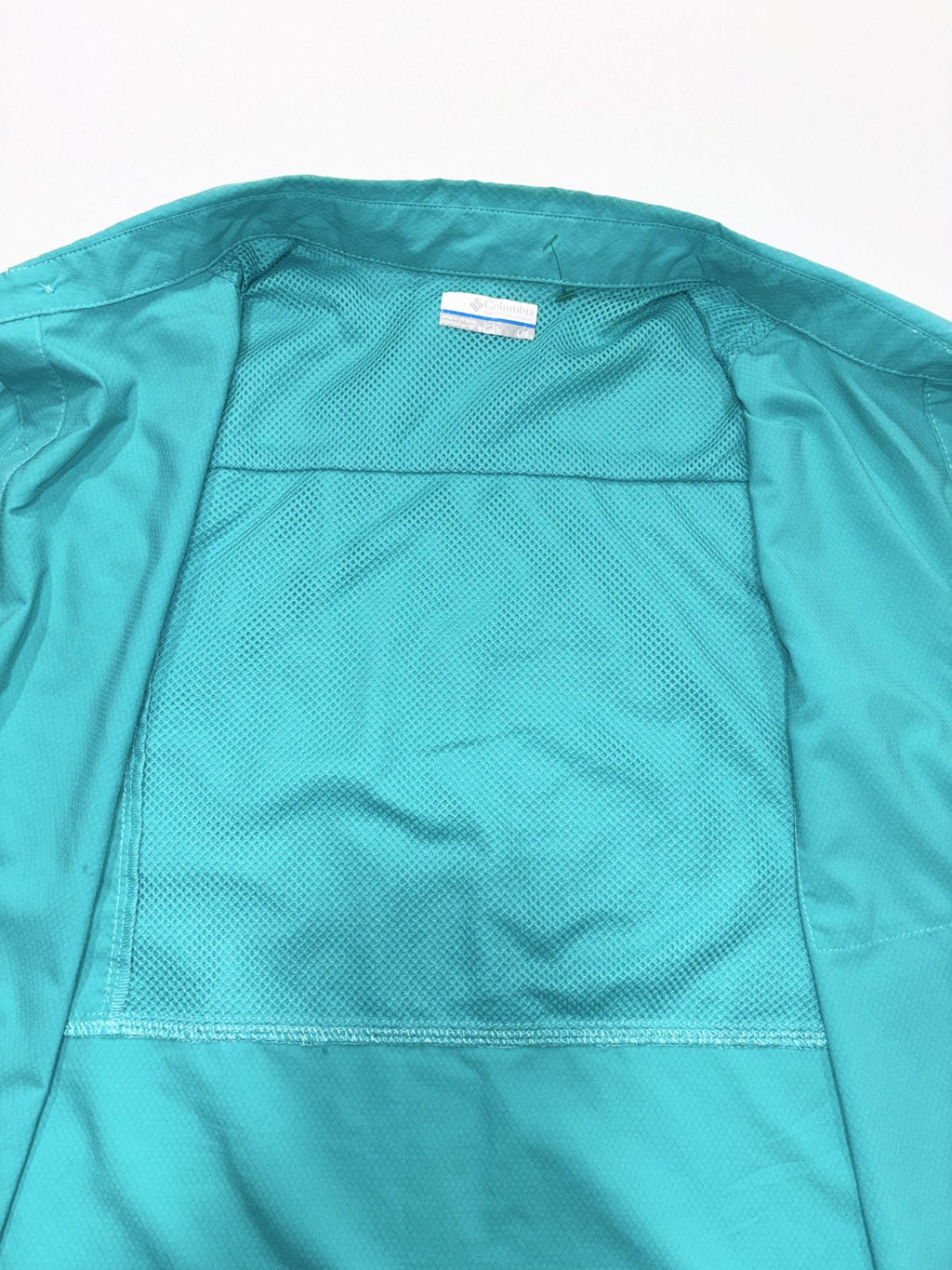 Columbia PFG Omni-Shade Shirt Mens Large Blue Short Sleeve Fishing Button Up