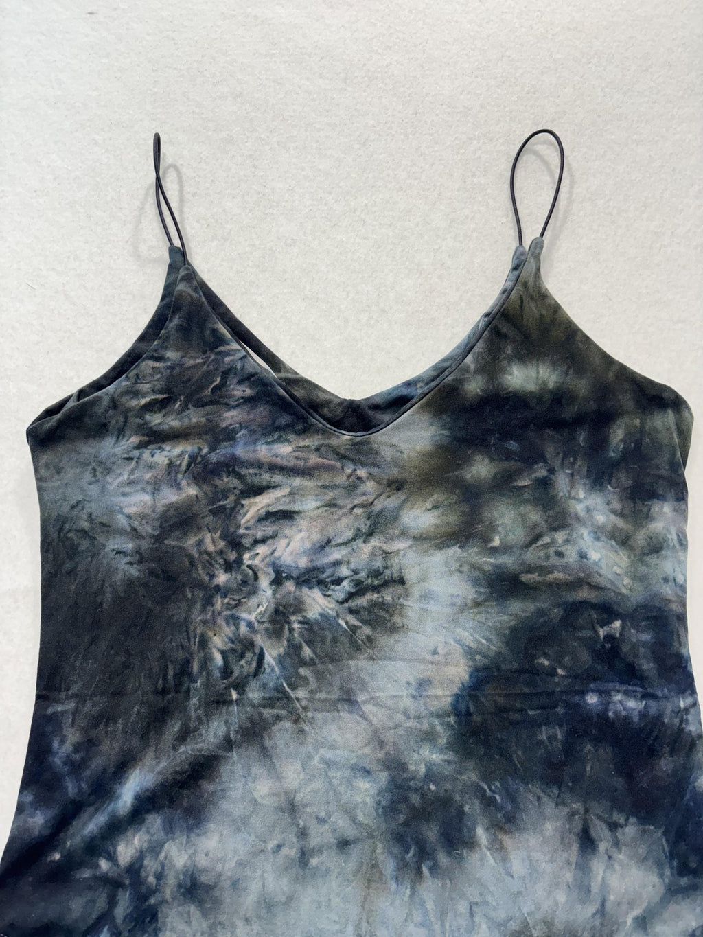 Gaze Bodysuit Womens Small Multicolor Tie Dye Spaghetti Strap V Neck Stretch