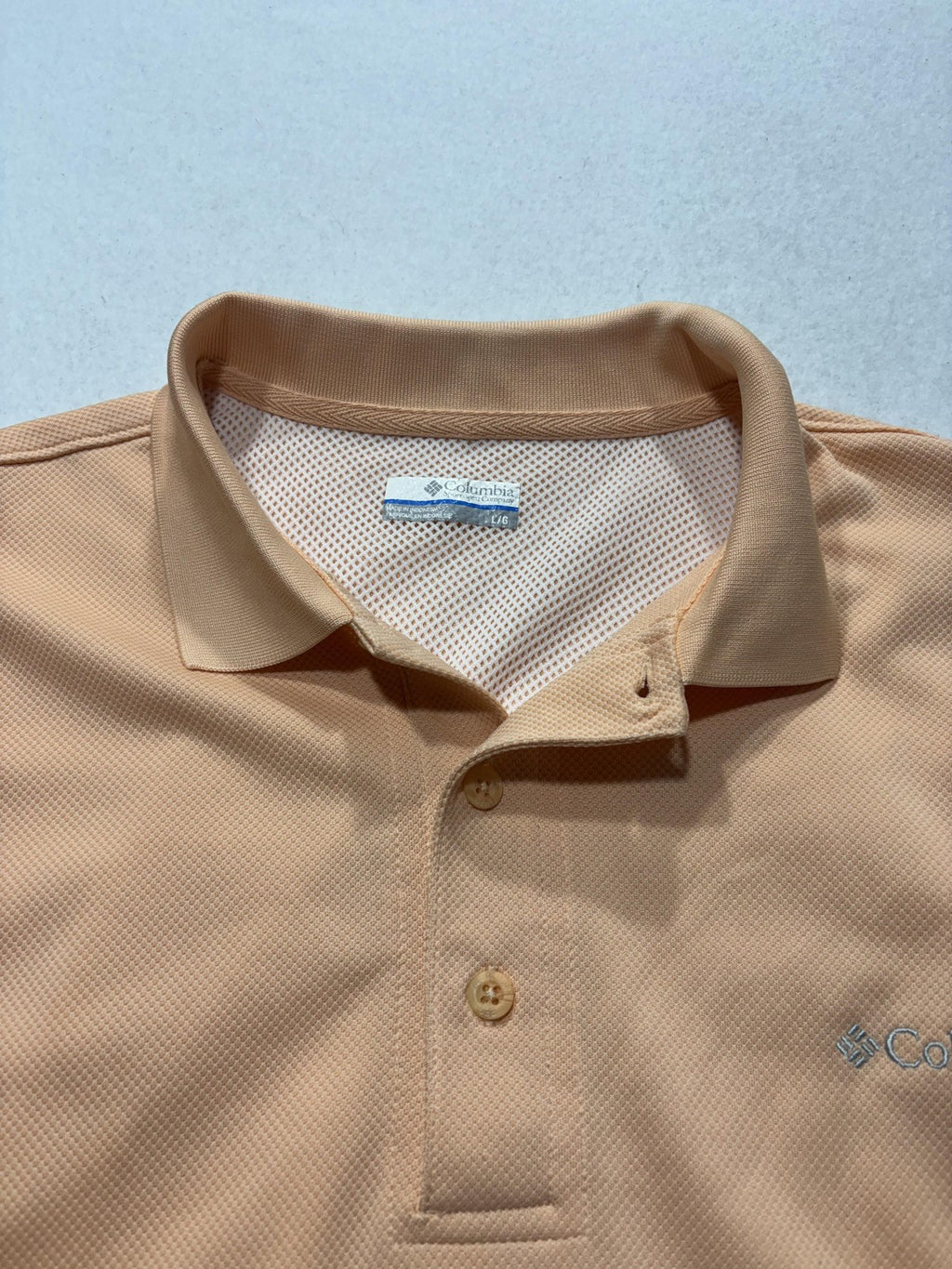 Columbia PFG Omni-Shade Polo Shirt Mens Large Orange Fishing UV Protection