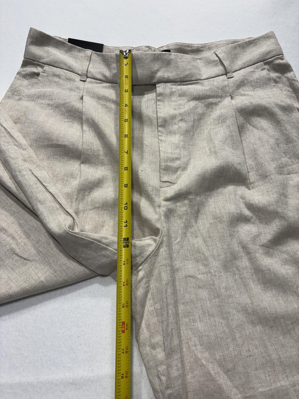 Banana Republic Dress Pants Womens 14 Beige Linen Wide Leg High Rise Relaxed