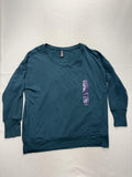 90 Degree By Reflex Tunic Sweatshirt Womens XXL Oceanic Teal Blue Fleece QB3910