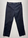 Ivanka Trump Dress Pants Womens 2 Blue Twill Slim Ankle Zip Gold Zip Career Work