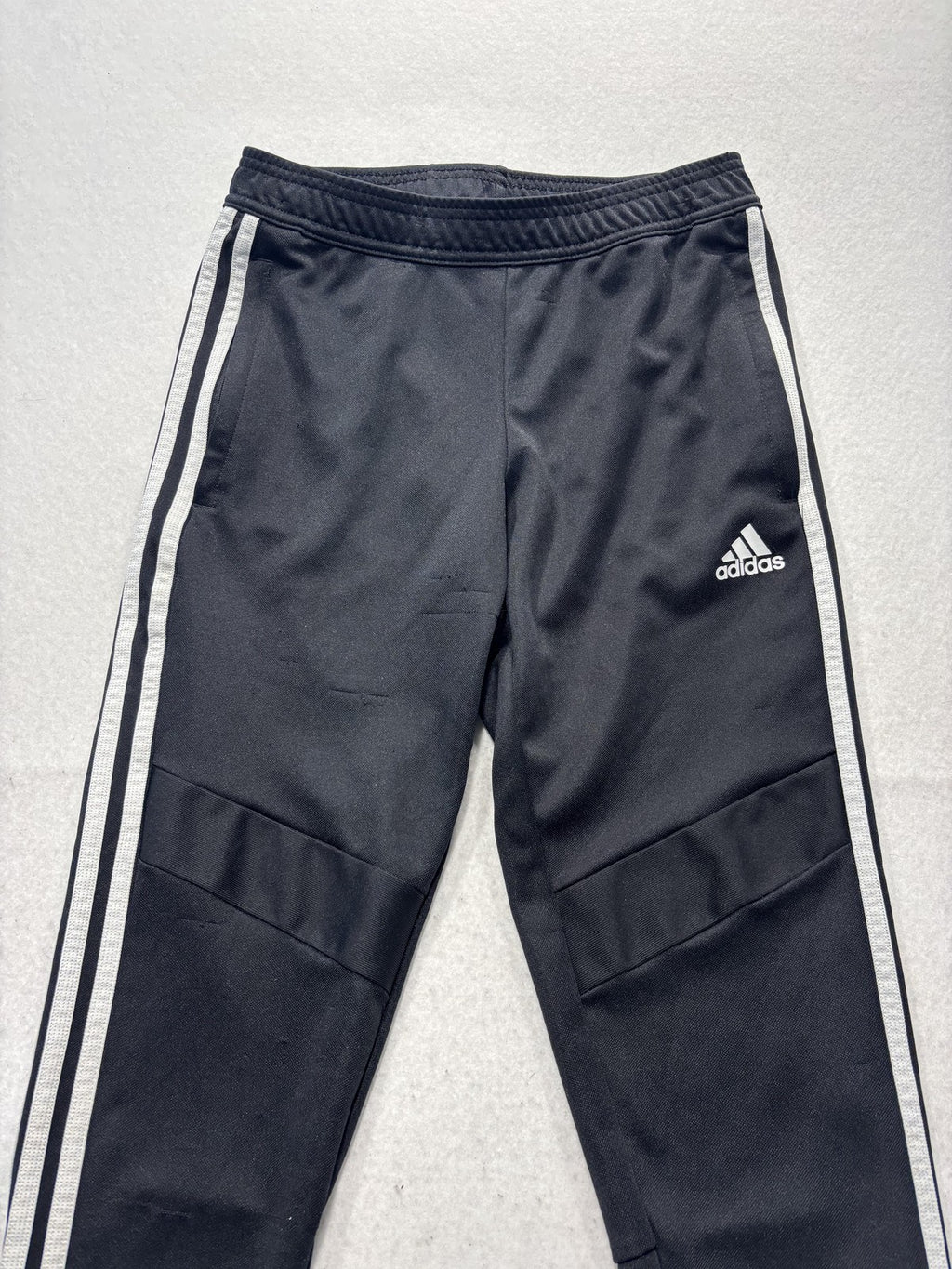 Adidas Track Pants Mens XS Black AEROREADY Elastic Waist Side Stripe Tapered