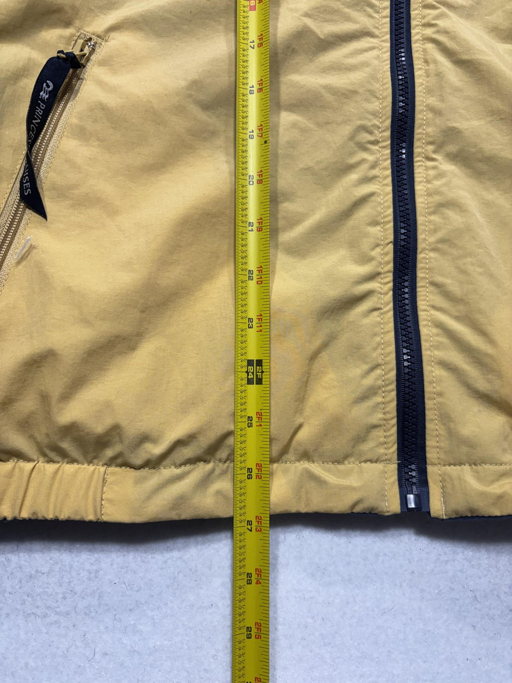 Princess Cruises Vest Mens Large Yellow Nylon Full Zip Fleece Lined Windbreaker