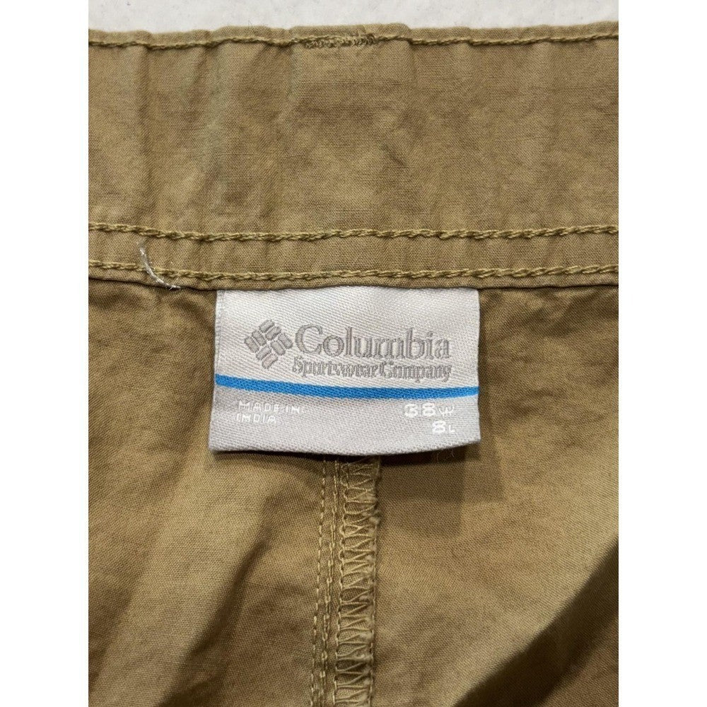 Columbia Mens Chino Shorts 38 Beige 8 Inseam Lightweight Lined AM4471 Khaki