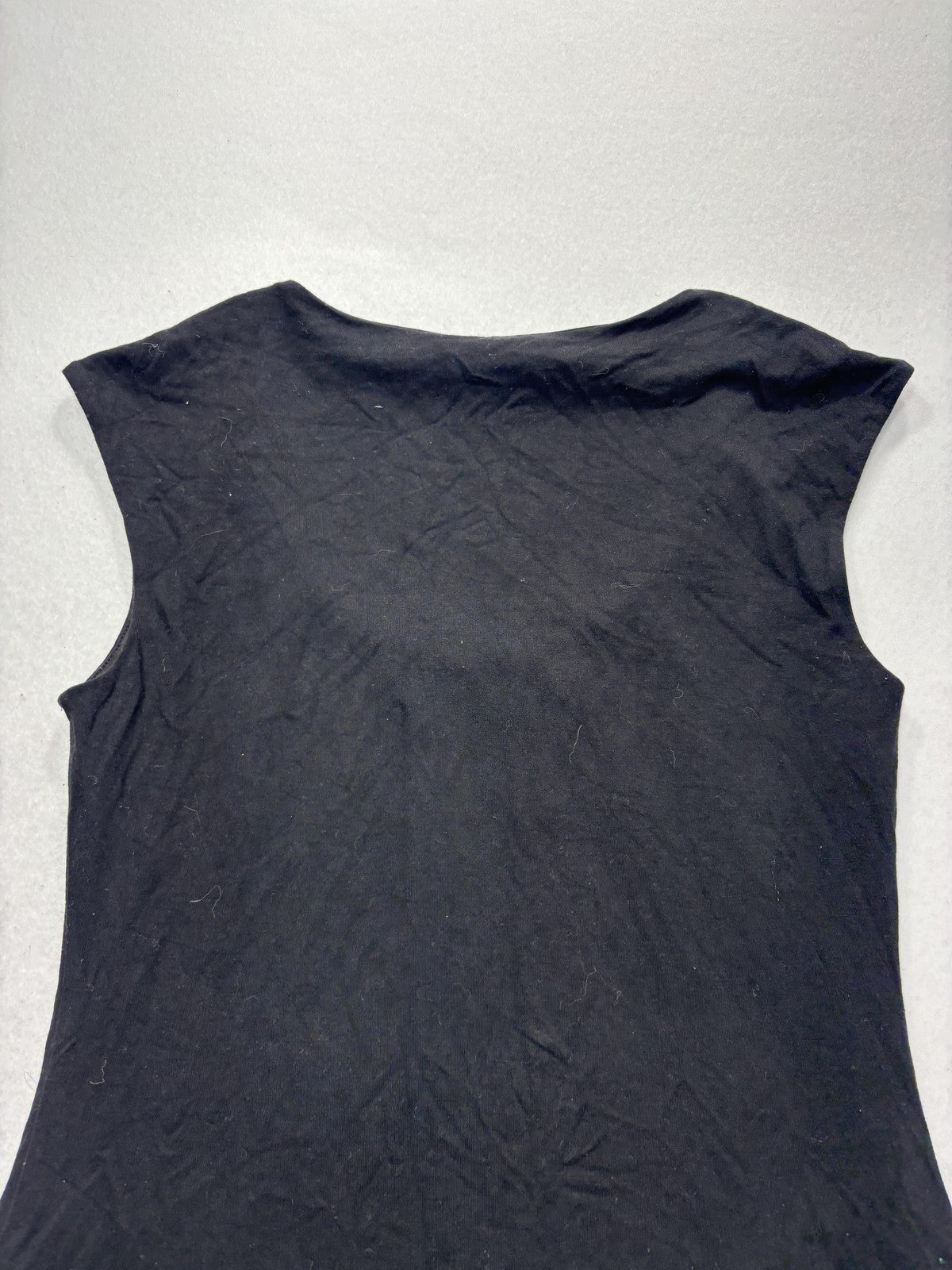 White House Black Market Tank Womens XXS Black Scoop Neck Pleated Lined Stretch