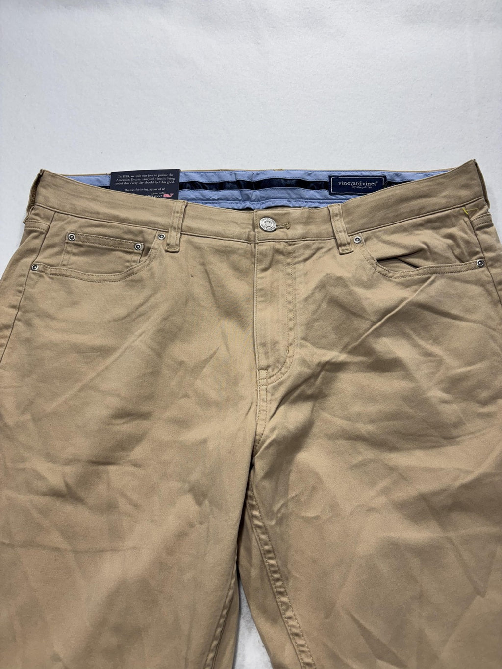 Vineyard Vines Chino Pants Mens 36x30 Beige Leeward Luxe 5-Pocket Stretch Casual
