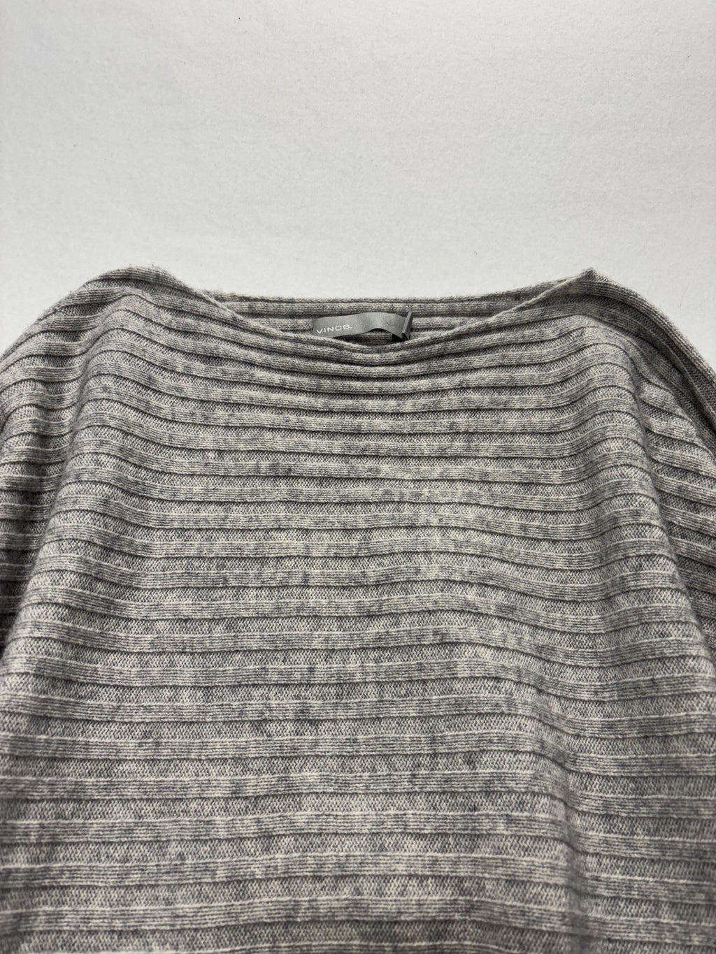 Vince Sweater Womens XS Gray Cashmere Boat Neck Belted Dolman Knit Pullover