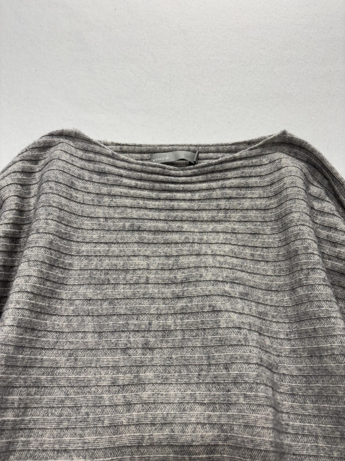 Vince Sweater Womens XS Gray Cashmere Boat Neck Belted Dolman Knit Pullover
