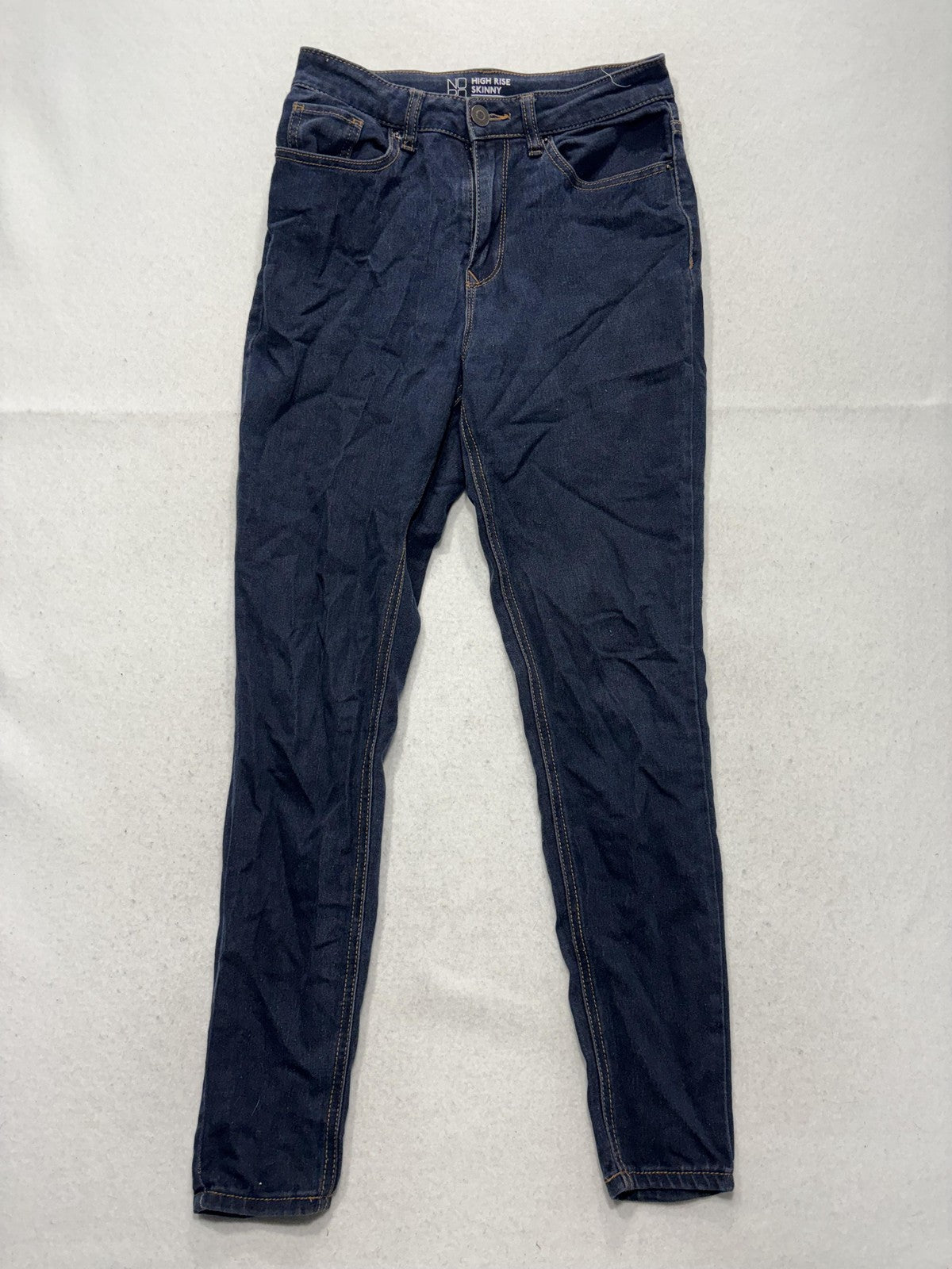 No Boundaries Jeans Juniors 7 Blue Dark Wash High Rise Skinny Stretch Denim