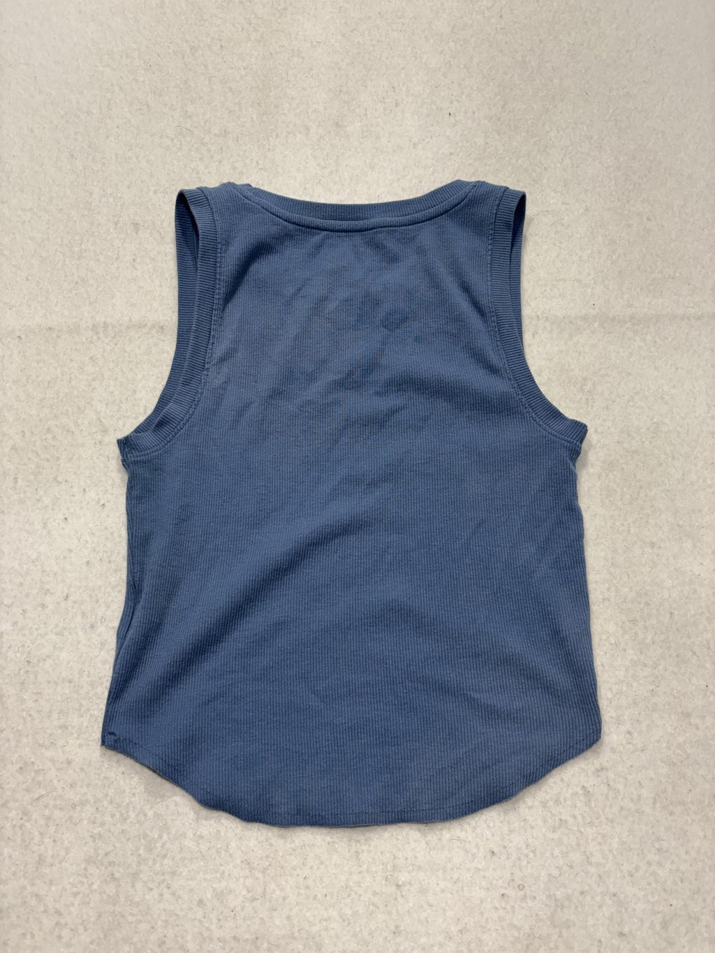 American Eagle Outfitters Tank Womens Medium Blue Crew Neck Ribbed Knit Basic