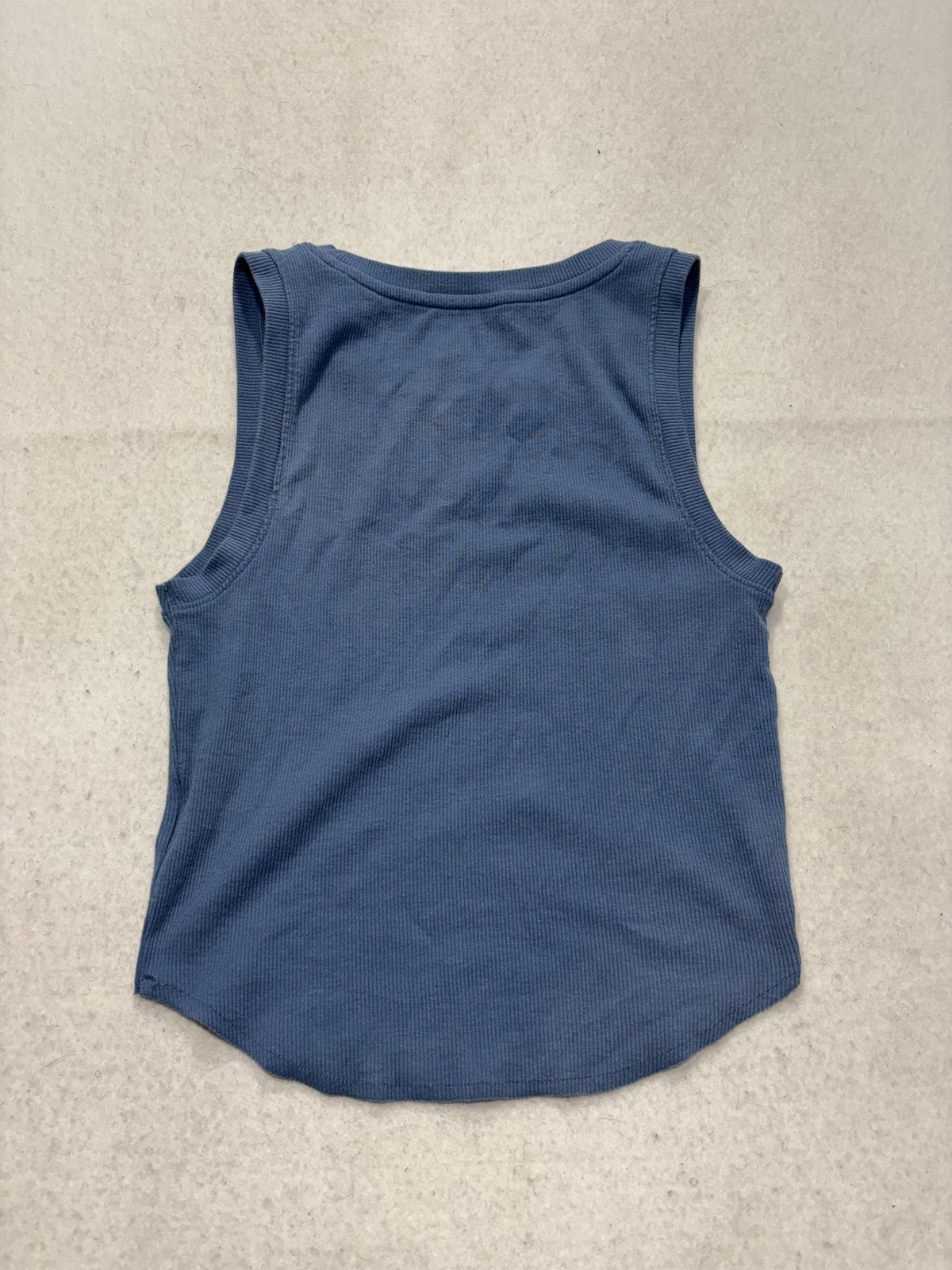American Eagle Outfitters Tank Womens Medium Blue Crew Neck Ribbed Knit Basic