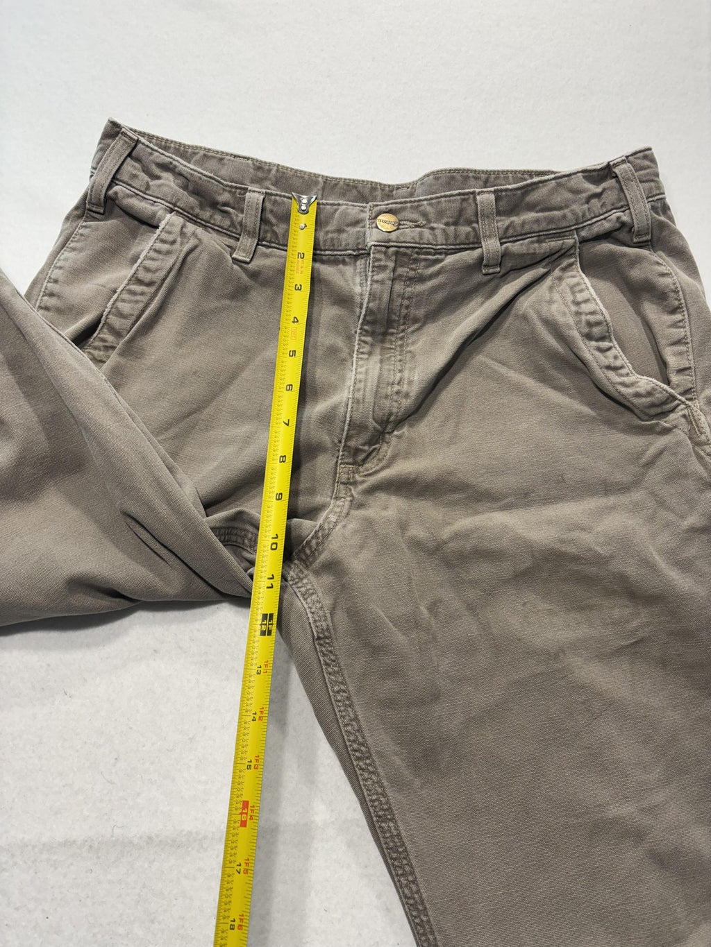 Carhartt Carpenter Pants Mens 34x32 Beige Relaxed Fit Canvas Workwear Casual
