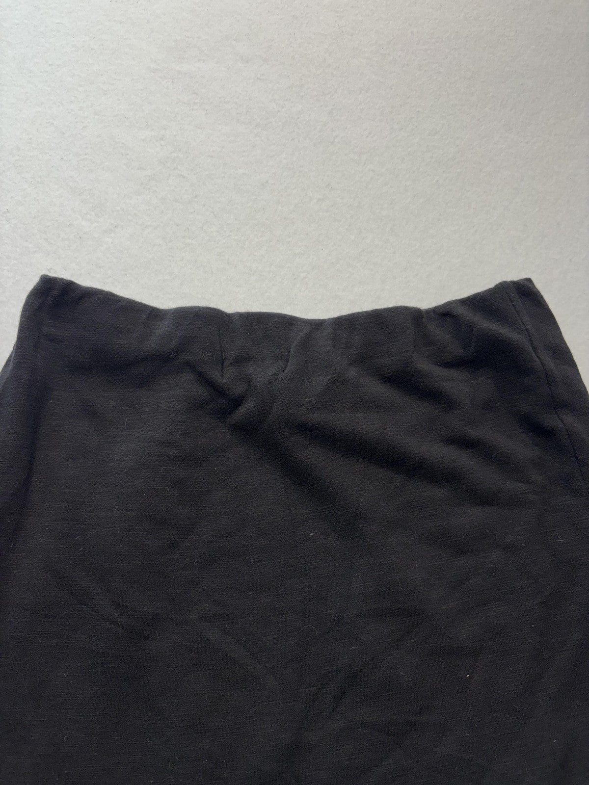 Monrow Skirt Womens 0 Black Jersey Asymmetric Layered Front Slit Mini Pull On