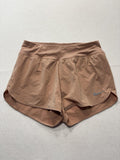 Nike Running Shorts Womens Medium Brown Dri-FIT Lined Zip Pocket Lightweight