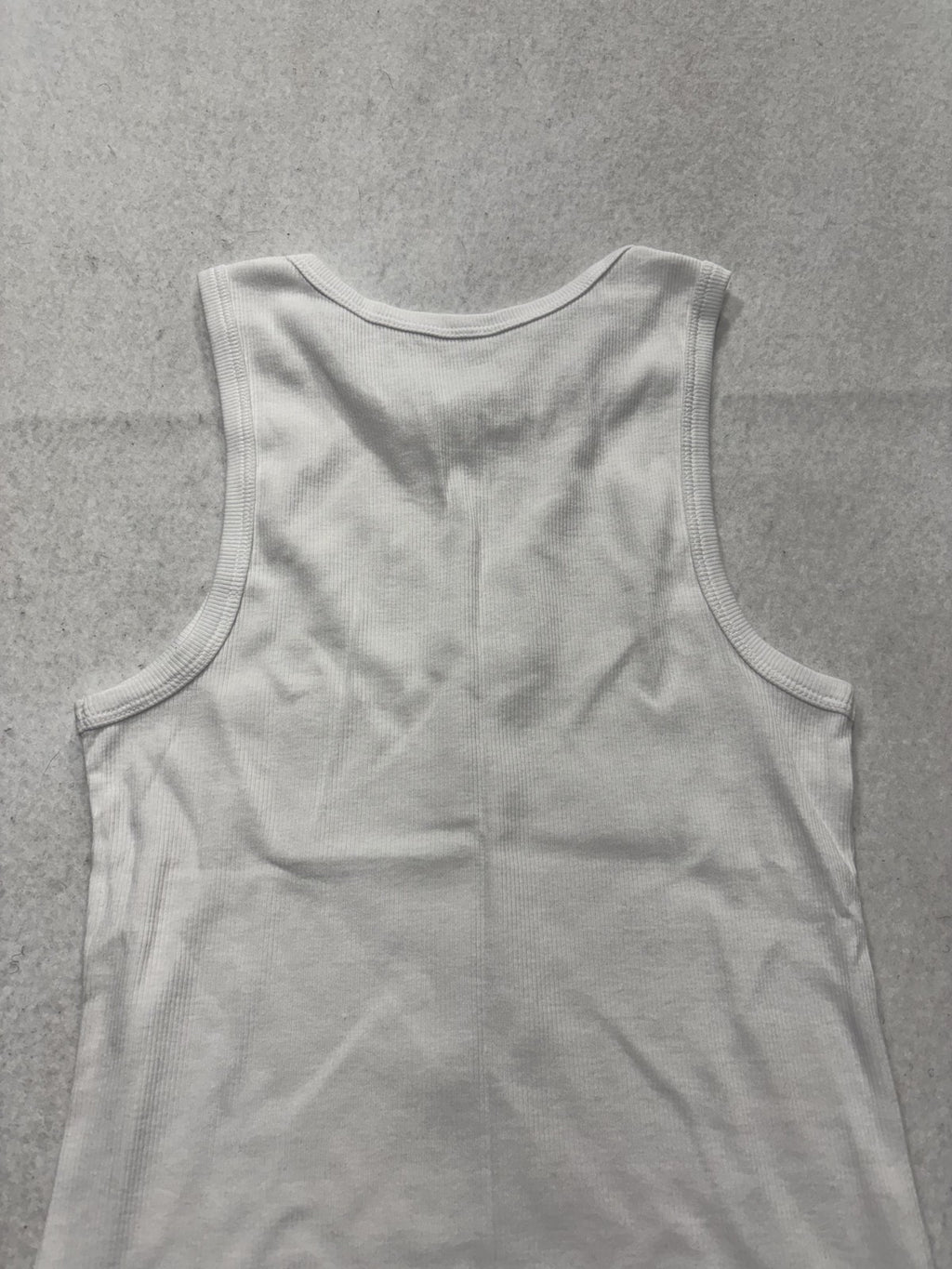 No Boundaries Tank Top Juniors S White Ribbed Knit Scoop Neck Basic Stretch