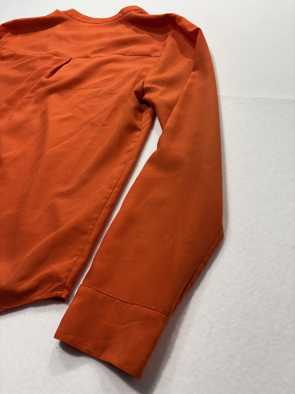 MICHAEL Michael Kors Blouse Womens Large Orange V Neck Zip Pocket Tunic Top