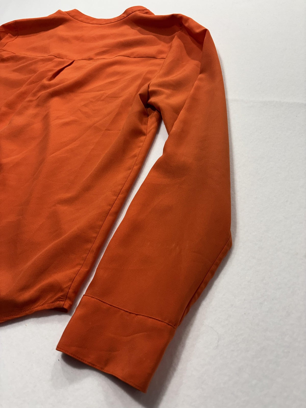 MICHAEL Michael Kors Blouse Womens Large Orange V Neck Zip Pocket Tunic Top