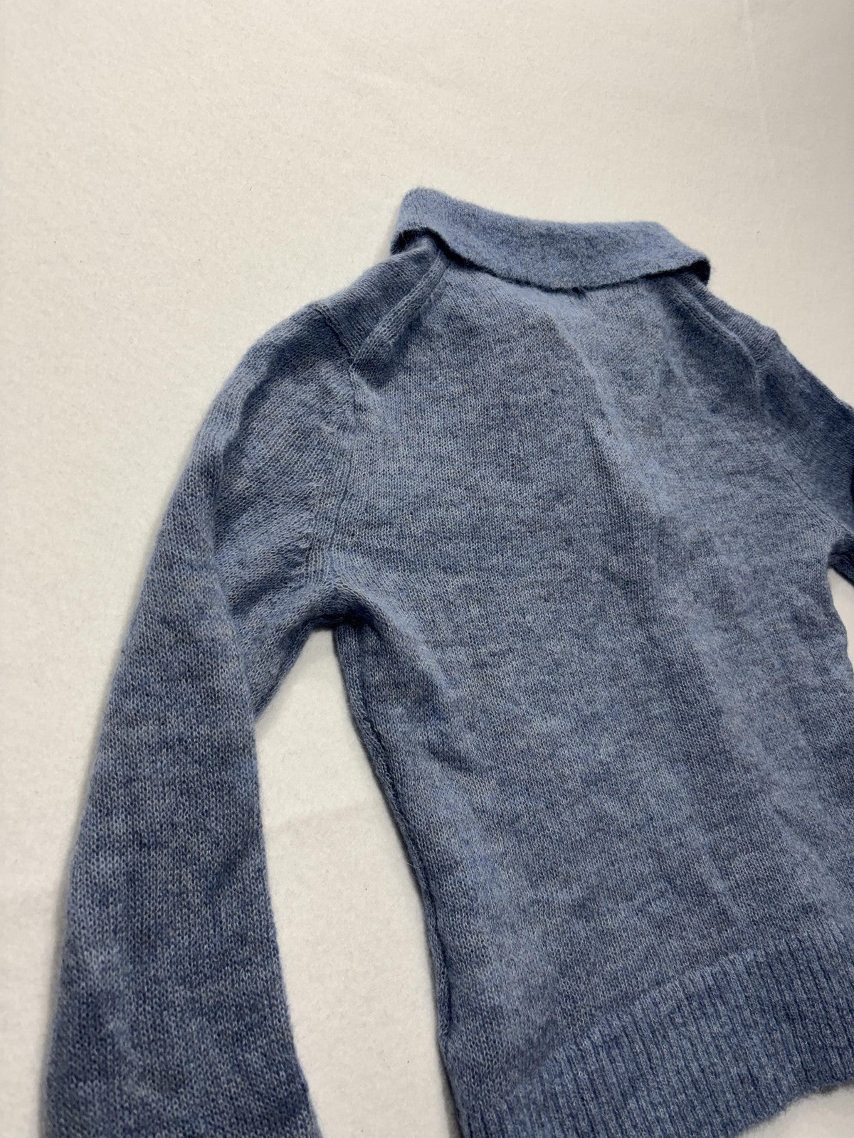 Banana Republic Sweater Womens XS Blue Collared Alpaca Knit Long Sleeve Pullover