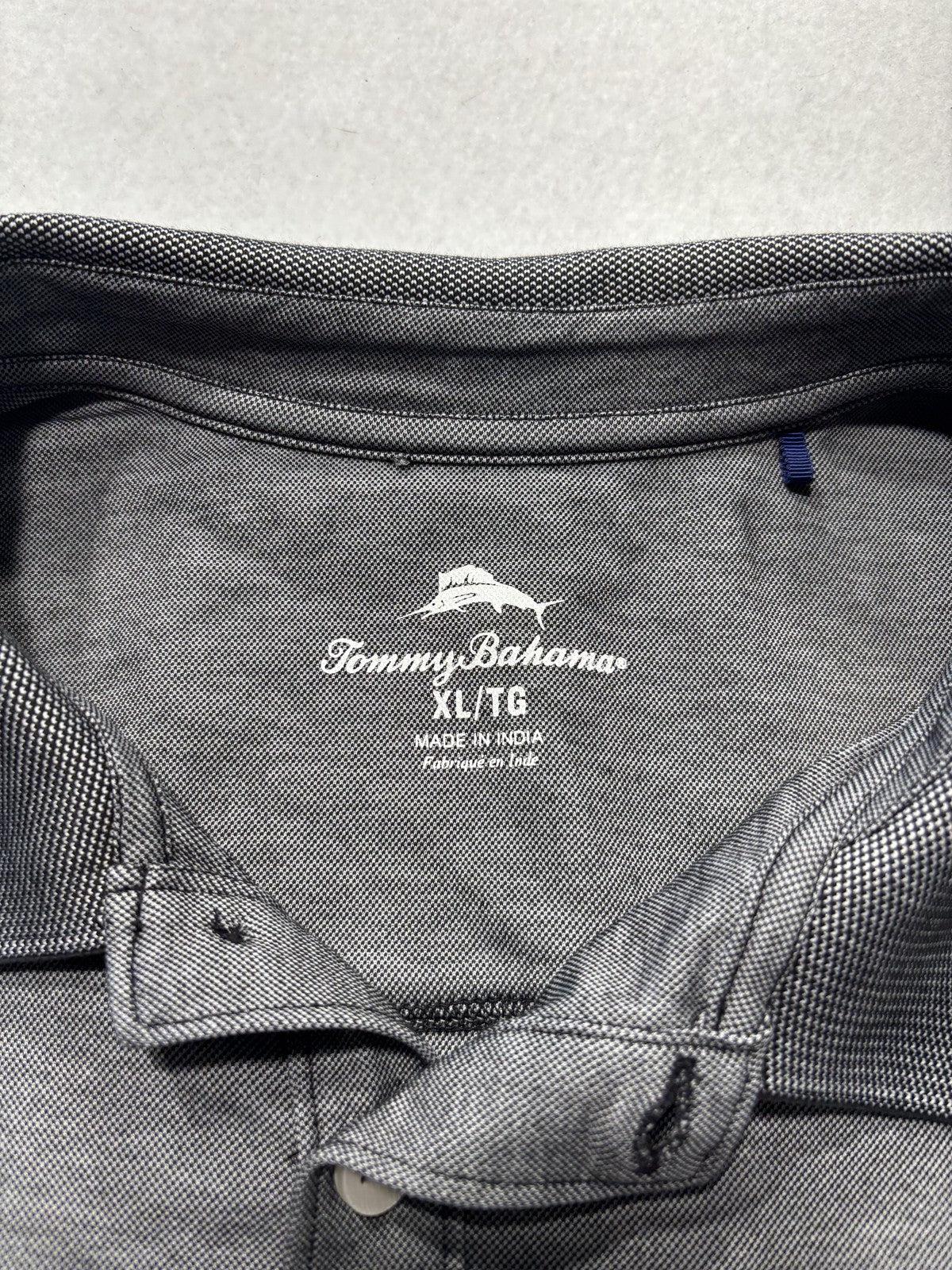 Tommy Bahama Polo Shirt Mens XL Gray Supima Cotton Short Sleeve Logo Casual