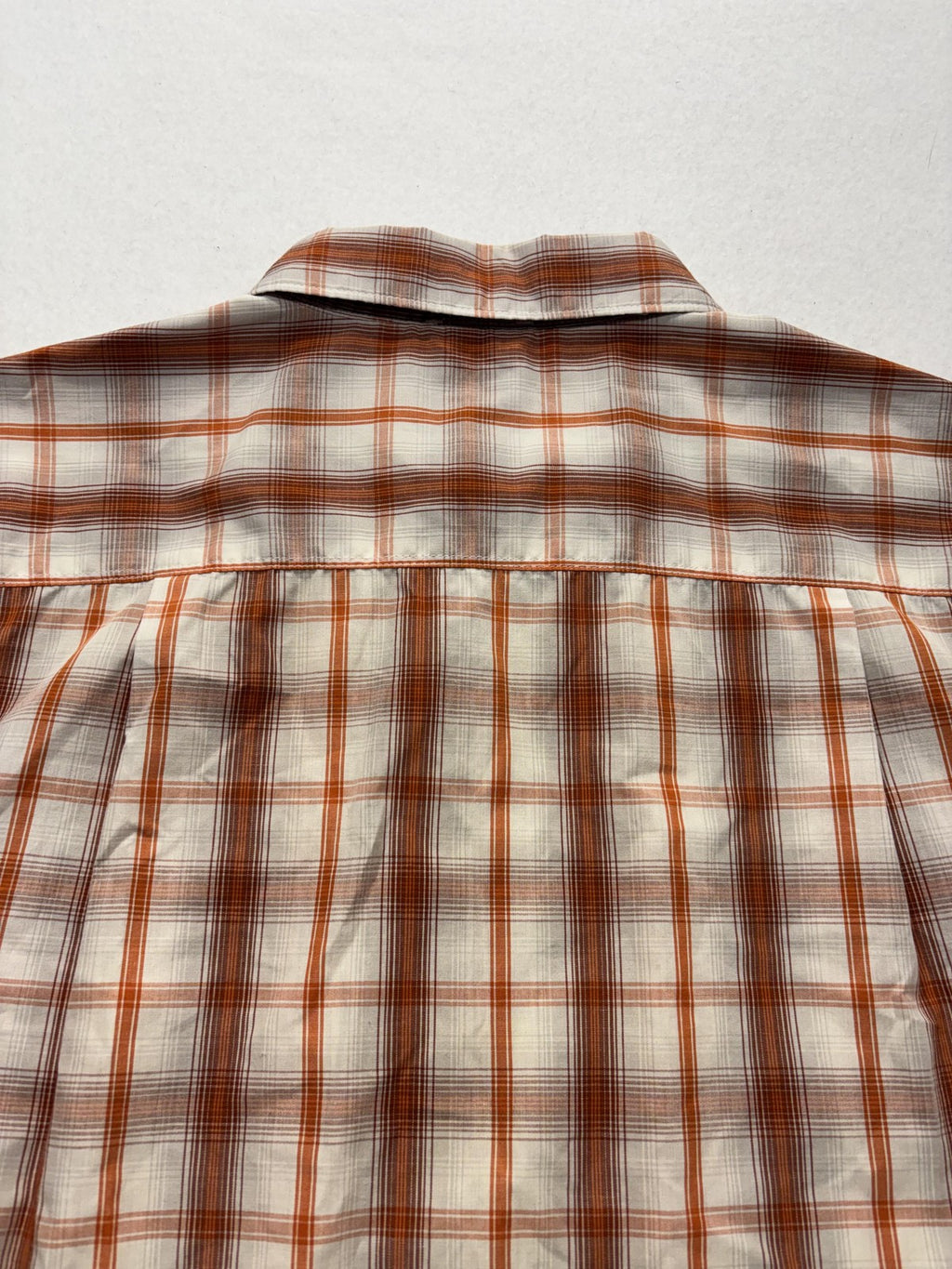 The North Face Shirt Mens Medium Orange Plaid Short Sleeve Button Up Casual