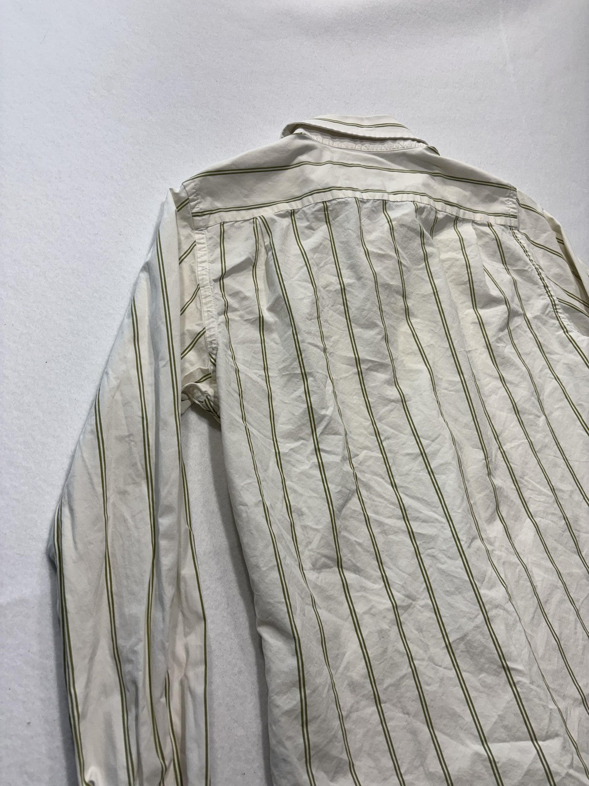 Abercrombie & Fitch Shirt Mens Medium White Striped Long Sleeve Button Up Slim
