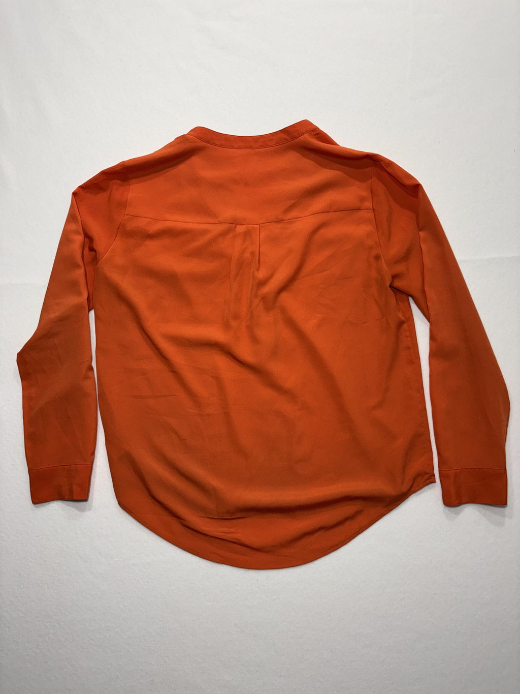 MICHAEL Michael Kors Blouse Womens Large Orange V Neck Zip Pocket Tunic Top