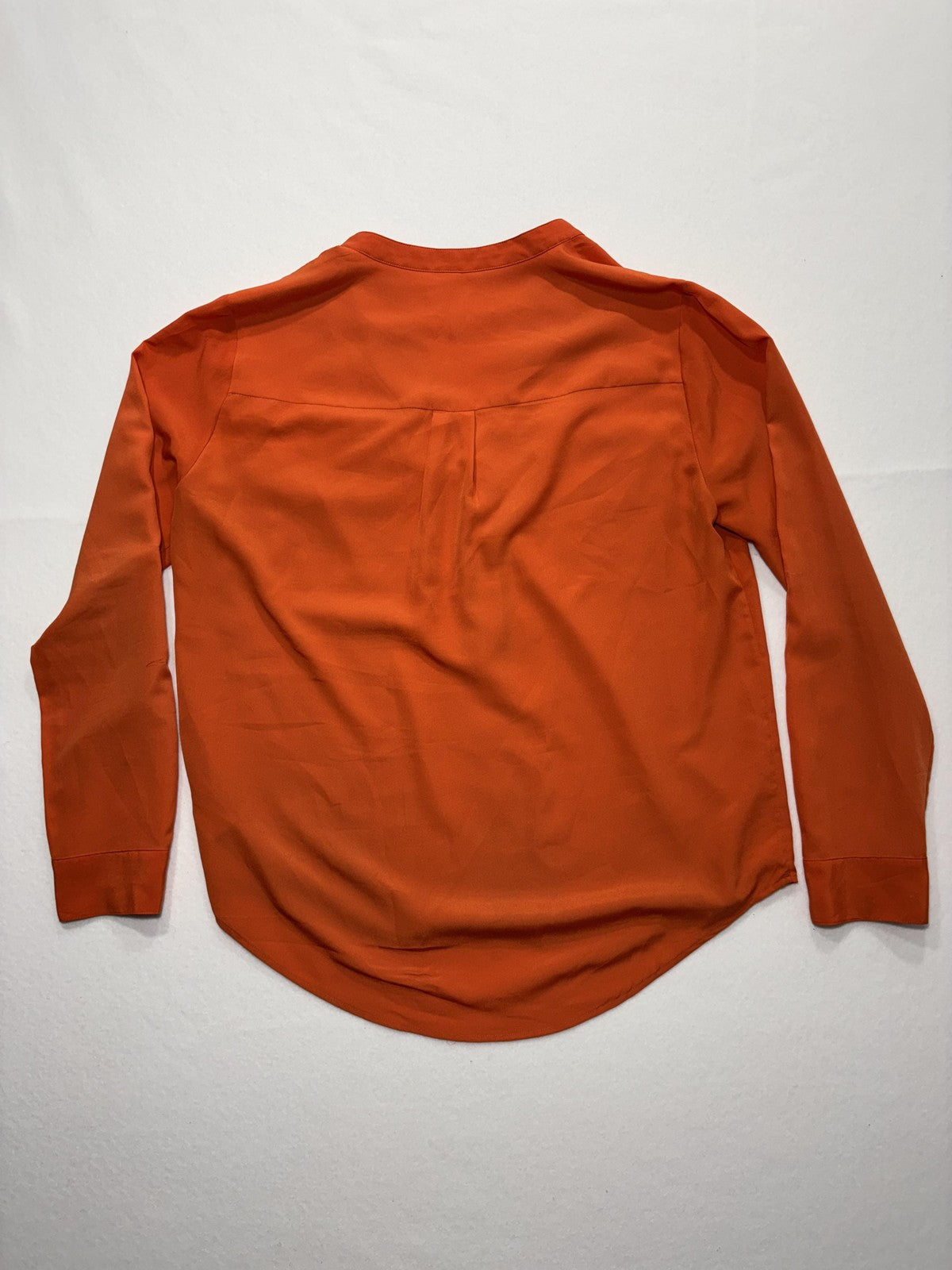 MICHAEL Michael Kors Blouse Womens Large Orange V Neck Zip Pocket Tunic Top