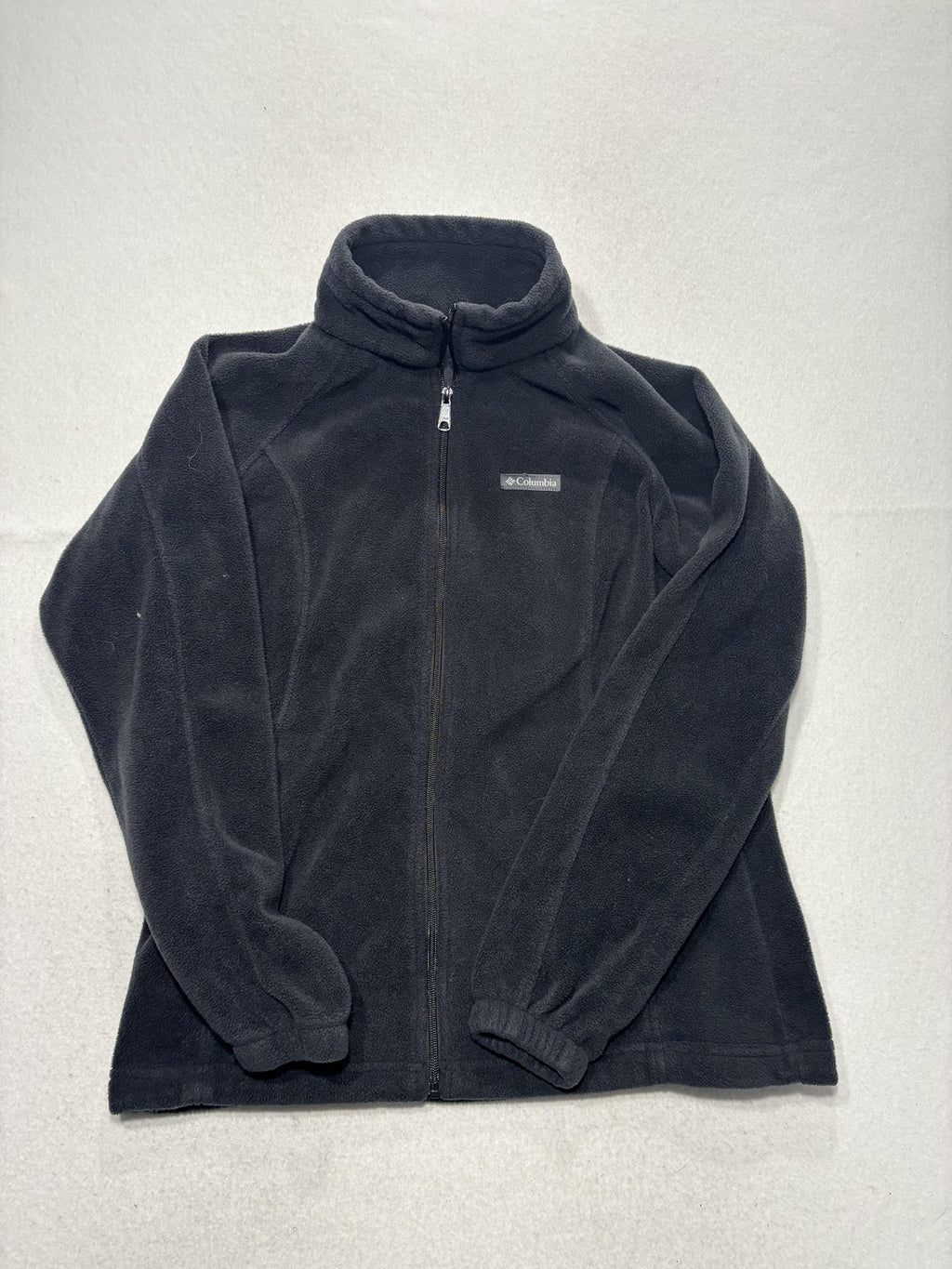 Columbia Jacket Womens L Gray Fleece Full Zip Stand Collar Pockets Soft Outdoor