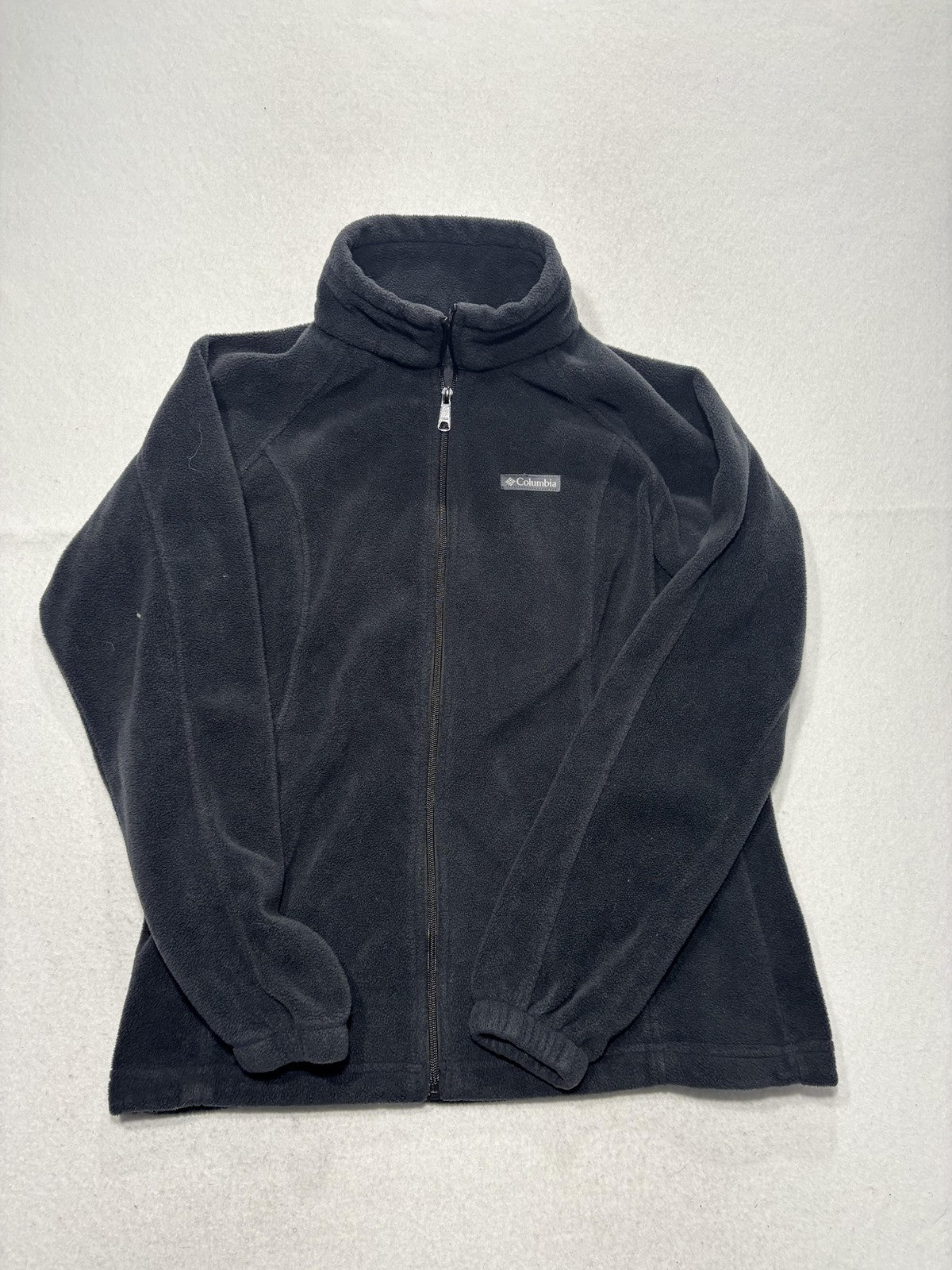 Columbia Jacket Womens L Gray Fleece Full Zip Stand Collar Pockets Soft Outdoor
