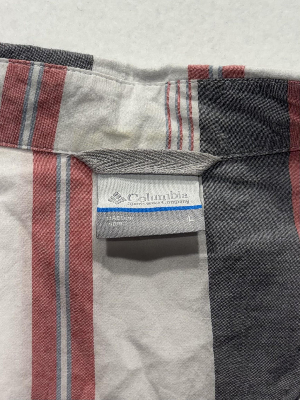 Columbia Shirt Mens Large Multicolor Striped Short Sleeve Button Up Casual