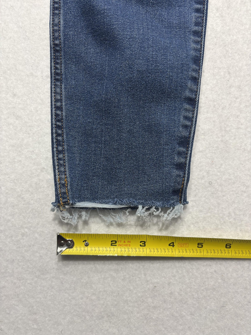 Everlane Jeans Womens 25 Ankle Blue High Rise Skinny Stretch Raw Hem 25x27